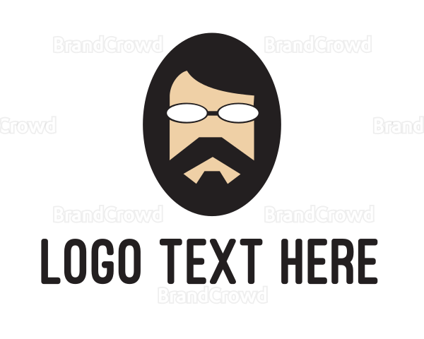 Hipster Man Beard Logo
