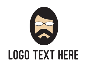 Eyeglasses - Hipster Man Beard logo design