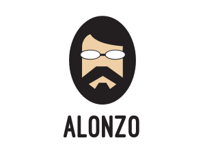 Hipster Man Beard logo design