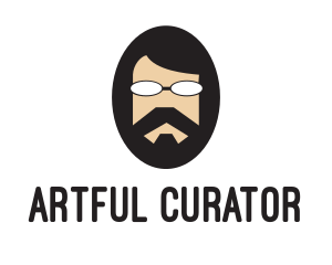 Hipster Man Beard logo design