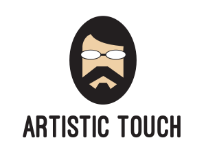 Hipster Man Beard logo design