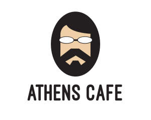 Hipster Man Beard logo design