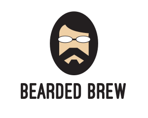 Hipster Man Beard logo design