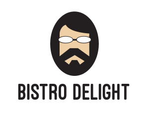 Hipster Man Beard logo design