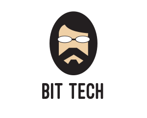 Hipster Man Beard logo design