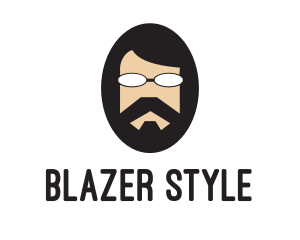 Hipster Man Beard logo design