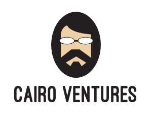 Hipster Man Beard logo design