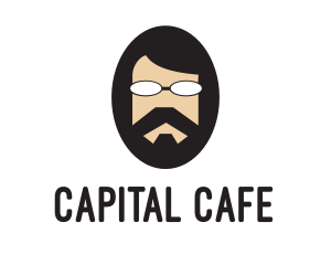 Hipster Man Beard logo design