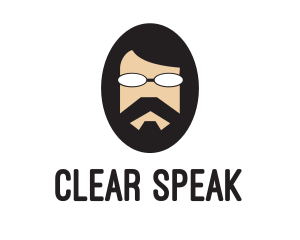 Hipster Man Beard logo design