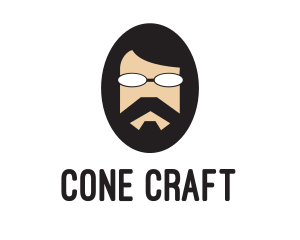 Hipster Man Beard logo design