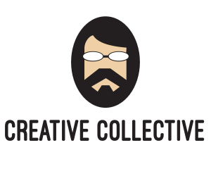 Hipster Man Beard logo design