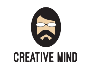 Hipster Man Beard logo design