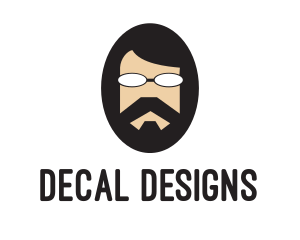 Hipster Man Beard logo design