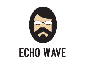 Hipster Man Beard logo design