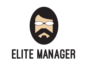 Hipster Man Beard logo design