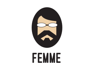 Hipster Man Beard logo design