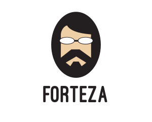 Hipster Man Beard logo design