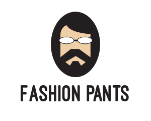 Hipster Man Beard logo design