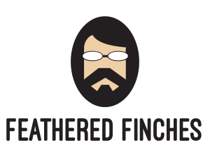 Hipster Man Beard logo design