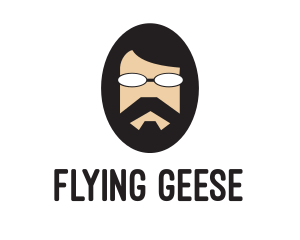 Hipster Man Beard logo design