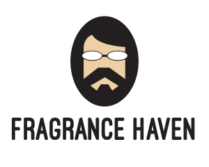 Hipster Man Beard logo design