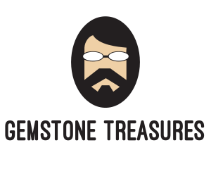 Hipster Man Beard logo design