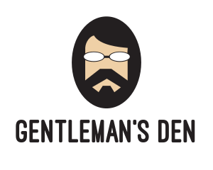 Hipster Man Beard logo design