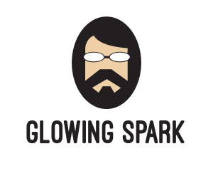 Hipster Man Beard logo design