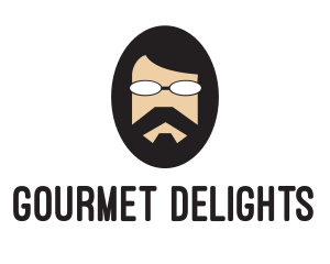 Hipster Man Beard logo design