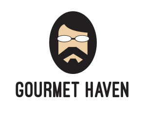 Hipster Man Beard logo design