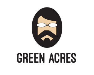 Hipster Man Beard logo design