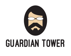 Hipster Man Beard logo design