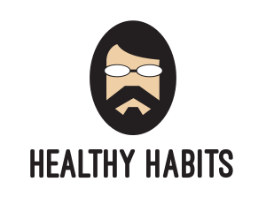 Hipster Man Beard logo design