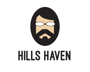 Hipster Man Beard logo design