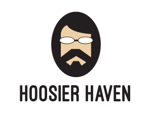 Hipster Man Beard logo design