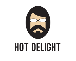 Hipster Man Beard logo design