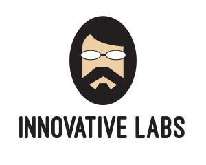 Scientist - Hipster Man Beard logo design