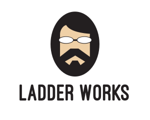 Hipster Man Beard logo design