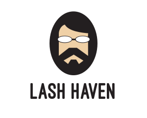 Hipster Man Beard logo design