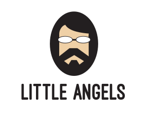 Hipster Man Beard logo design