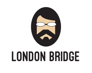 Hipster Man Beard logo design