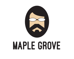 Hipster Man Beard logo design