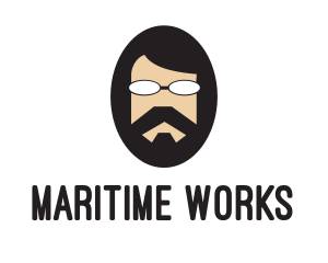 Hipster Man Beard logo design