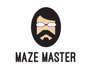 Hipster Man Beard logo design