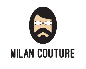 Hipster Man Beard logo design