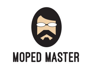 Hipster Man Beard logo design