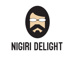 Hipster Man Beard logo design