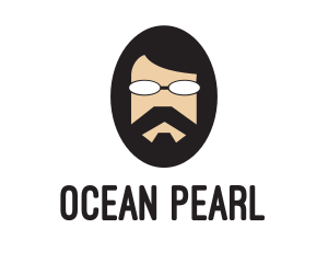 Hipster Man Beard logo design