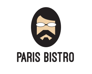 Hipster Man Beard logo design