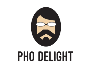 Hipster Man Beard logo design